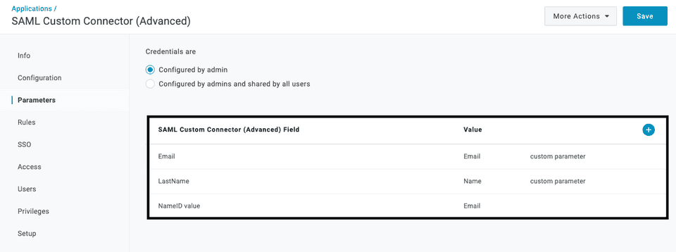 Custom parameters